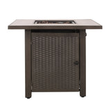 Baton Outdoor Outdoor 40,000 BTU Iron Square Fire Pit by Christopher Knight Home