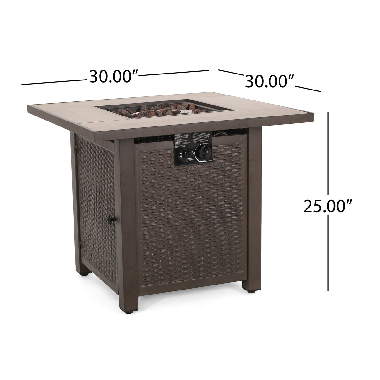 Baton Outdoor Outdoor 40,000 BTU Iron Square Fire Pit by Christopher Knight Home