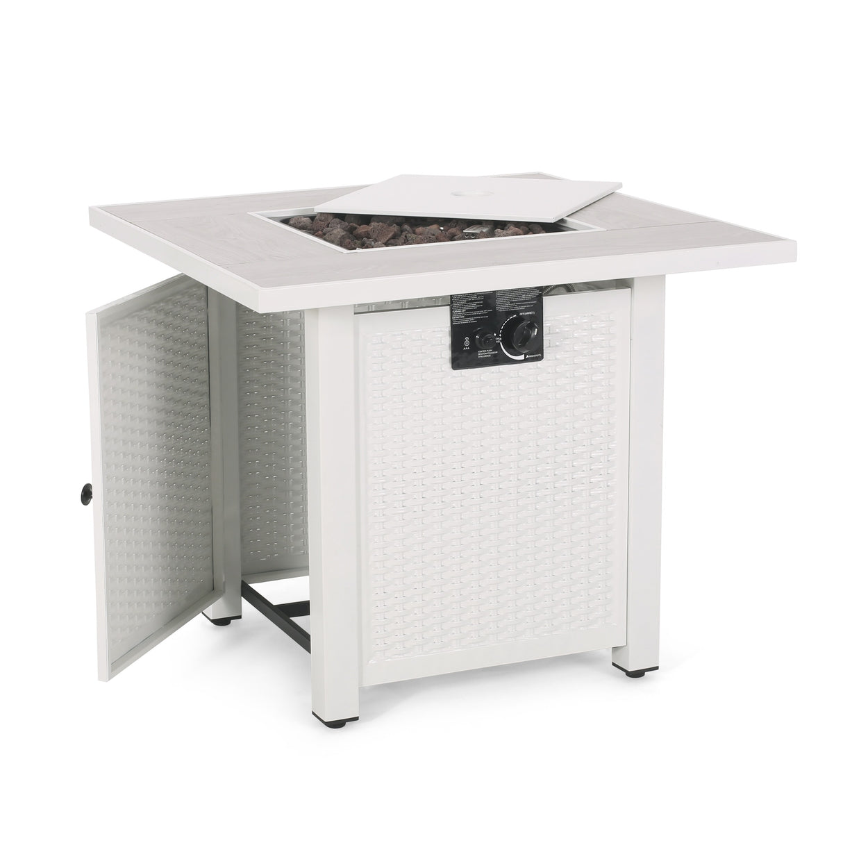 Baton Outdoor Outdoor 40,000 BTU Iron Square Fire Pit by Christopher Knight Home