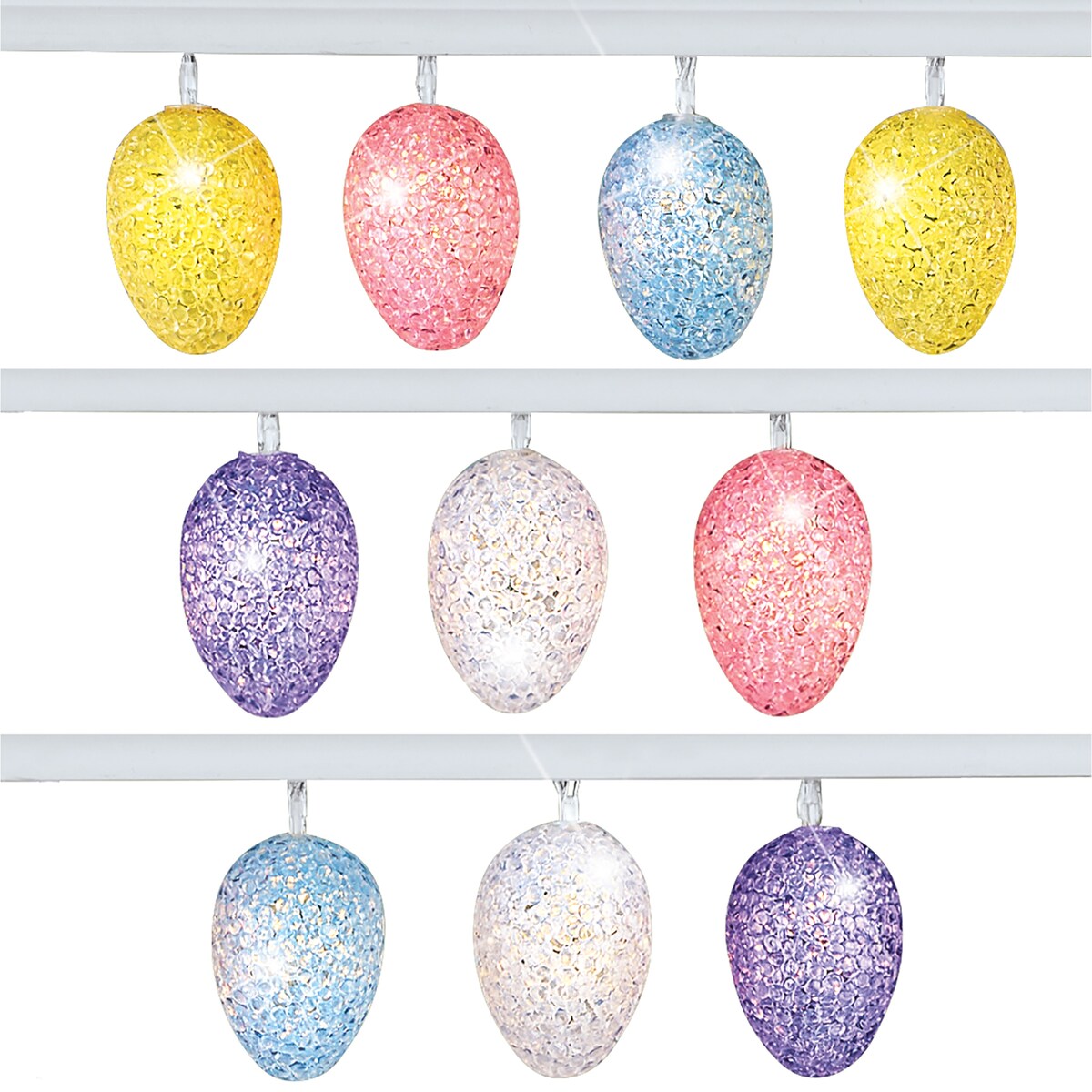 Battery-Operated Pastel Easter Eggs Wired String Lights - 7.880 x 4.250 x 3.280