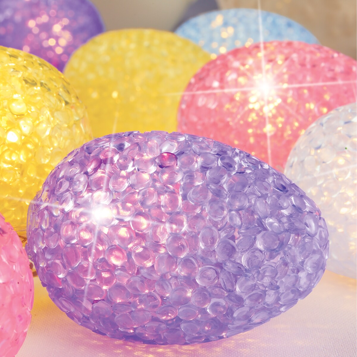 Battery-Operated Pastel Easter Eggs Wired String Lights - 7.880 x 4.250 x 3.280
