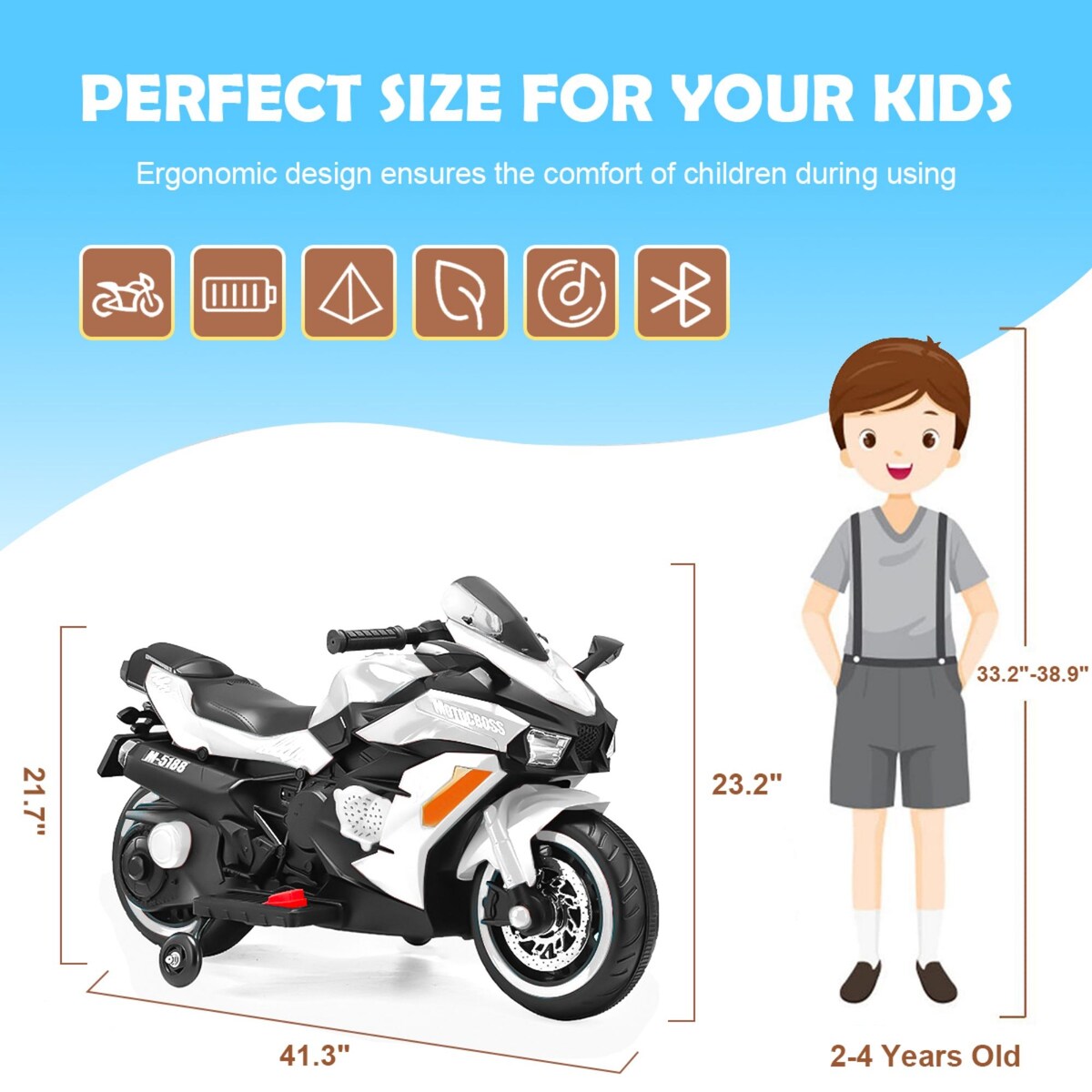 Battery Wheel Motorcycle, Kids Rechargeable Riding Electric Car