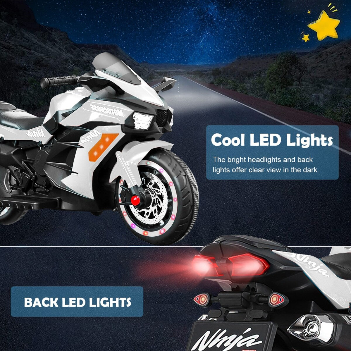 Battery Wheel Motorcycle, Kids Rechargeable Riding Electric Car