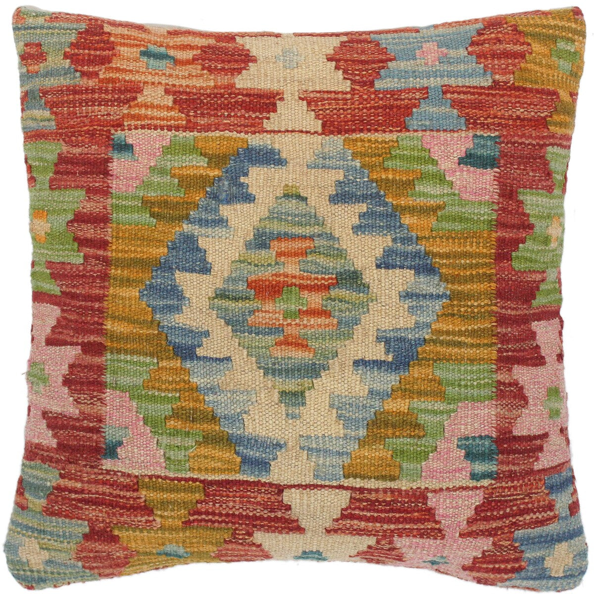 Bauhaus Charlett Hand-Woven Turkish Kilim Pillow 16 in. x 16 in.