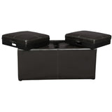 Porter Baxby Brown Storage Ottoman with Flip Top Trays and Hidden Ottomans