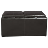 Porter Baxby Brown Storage Ottoman with Flip Top Trays and Hidden Ottomans