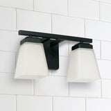 Baxley 13-inch 2-light Bath/ Vanity Fixture w/ Soft White Glass