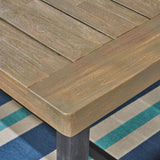 Baxley Outdoor 6 Piece Wood and Wicker Dining Set with Stacking Chairs and Bench by Christopher Knight Home