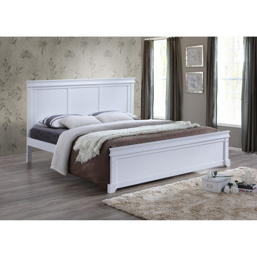 Baxton Studio Aether Colonial Revival Style White Solid Wood Platform Bed