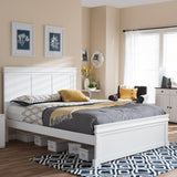 Baxton Studio Aether Colonial Revival Style White Solid Wood Platform Bed