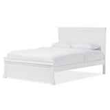 Baxton Studio Aether Colonial Revival Style White Solid Wood Platform Bed