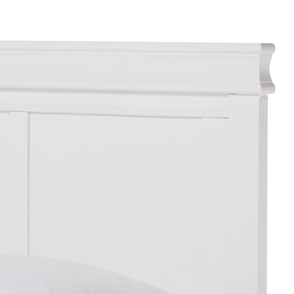 Baxton Studio Aether Colonial Revival Style White Solid Wood Platform Bed