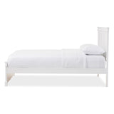 Baxton Studio Aether Colonial Revival Style White Solid Wood Platform Bed