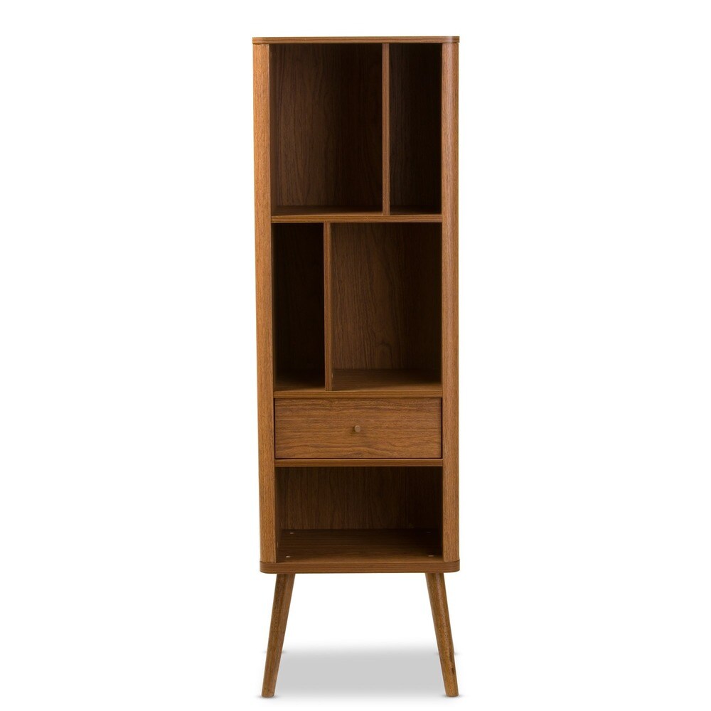 Baxton Studio Ellingham Mid-century Retro Modern 1-drawer Sideboard Storage Cabinet Bookcase Organizer