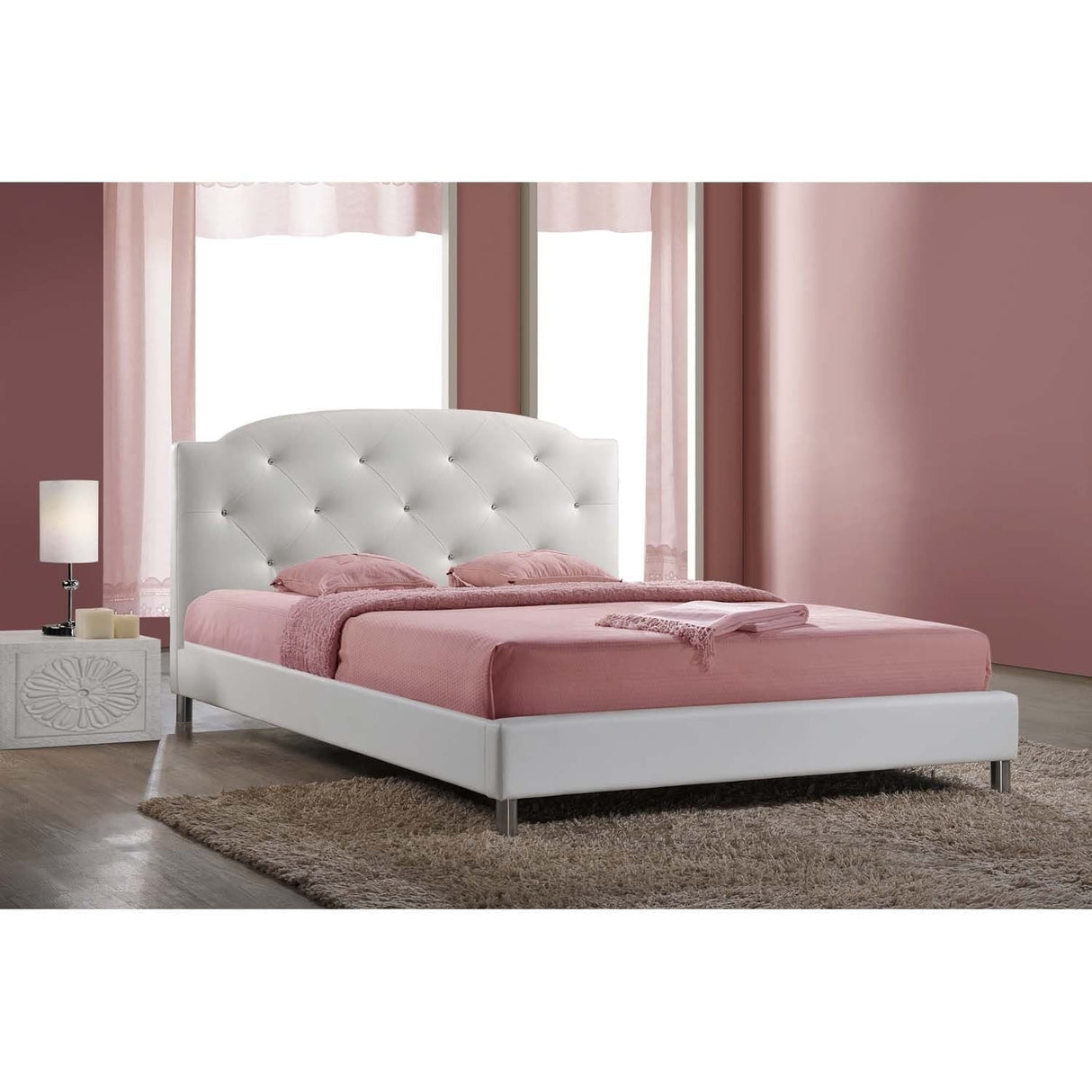 Baxton Studio O'Leary Modern Tufted Platform Bed