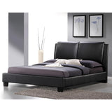 Baxton Studio Sabrina Black Full Size Bed with Overstuffed Headboard