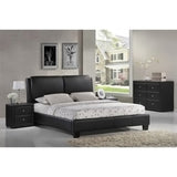 Baxton Studio Sabrina Black Full Size Bed with Overstuffed Headboard