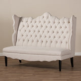 Baxton Studio Witherby Beige Linen Modern Banquette Bench