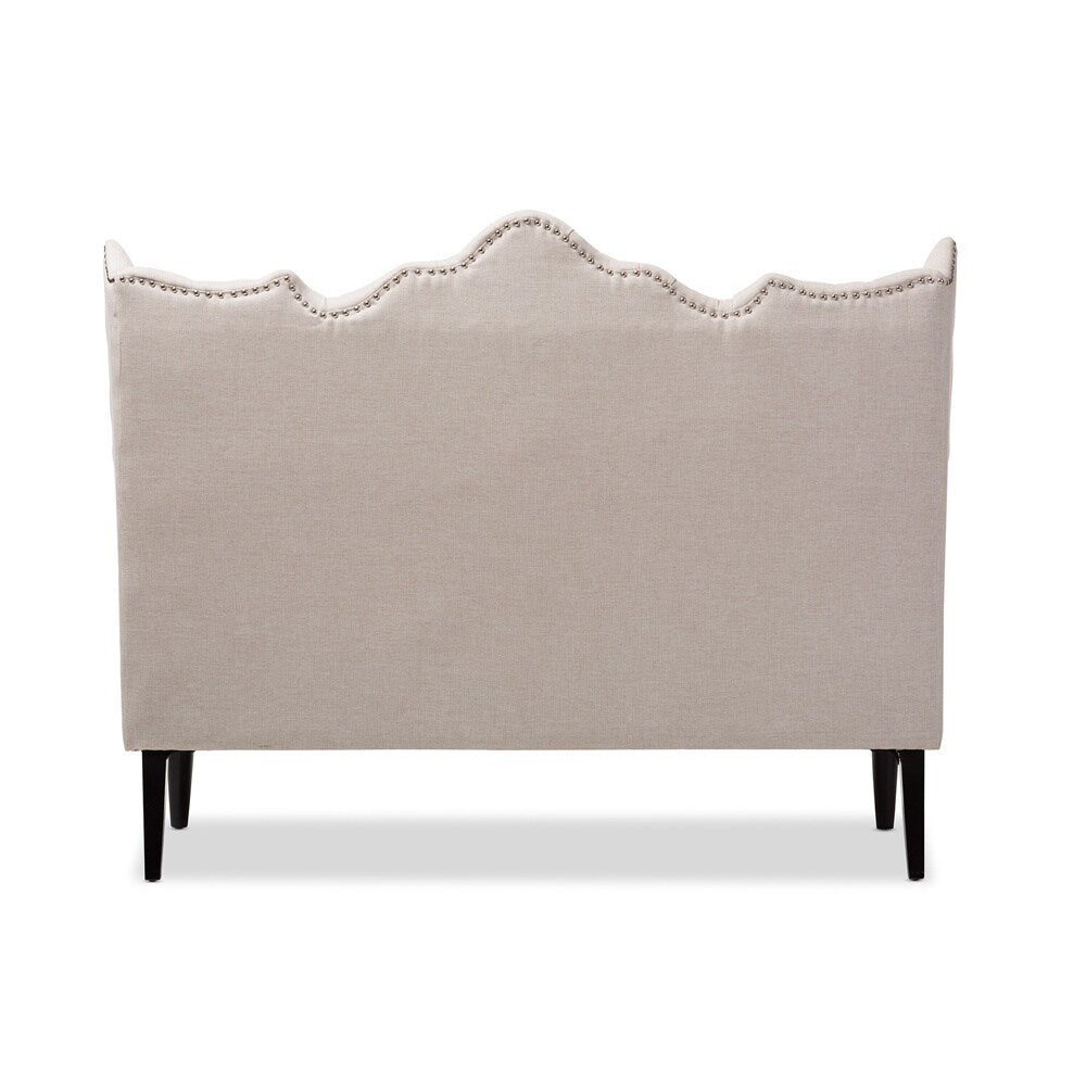 Baxton Studio Witherby Beige Linen Modern Banquette Bench