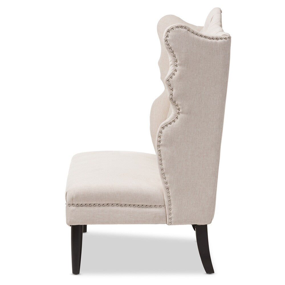 Baxton Studio Witherby Beige Linen Modern Banquette Bench