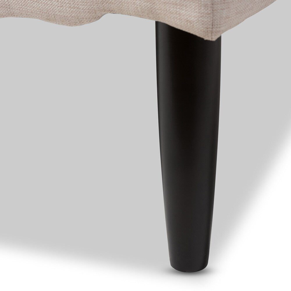 Baxton Studio Witherby Beige Linen Modern Banquette Bench
