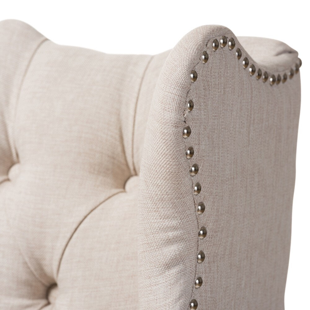 Baxton Studio Witherby Beige Linen Modern Banquette Bench