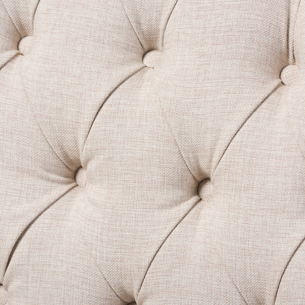 Baxton Studio Witherby Beige Linen Modern Banquette Bench