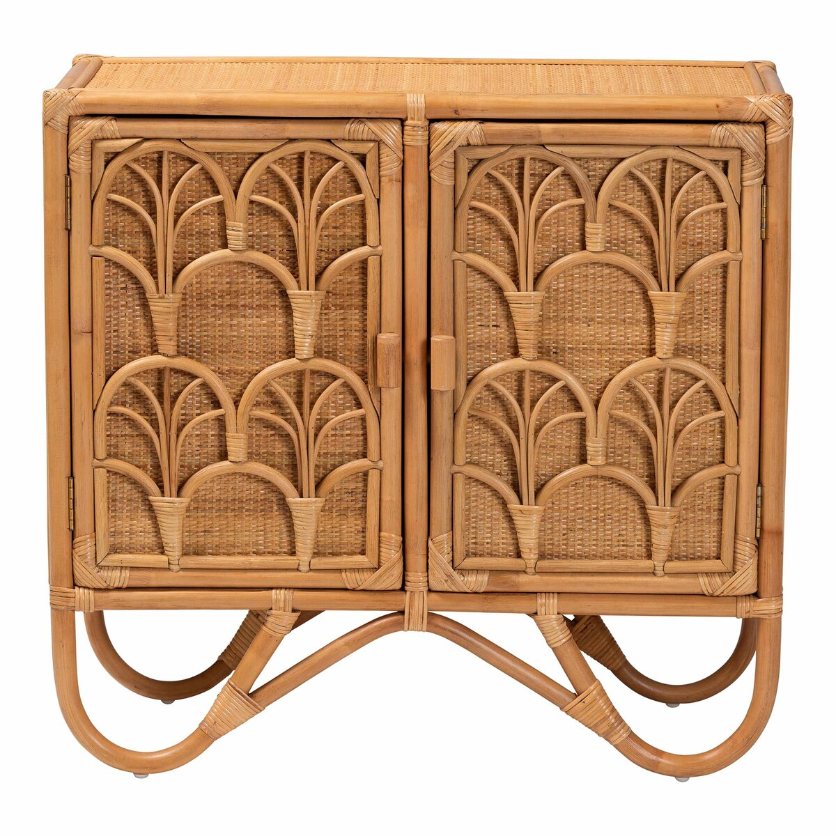 Baylor Bohemian Light Honey Rattan Storage Cabinet