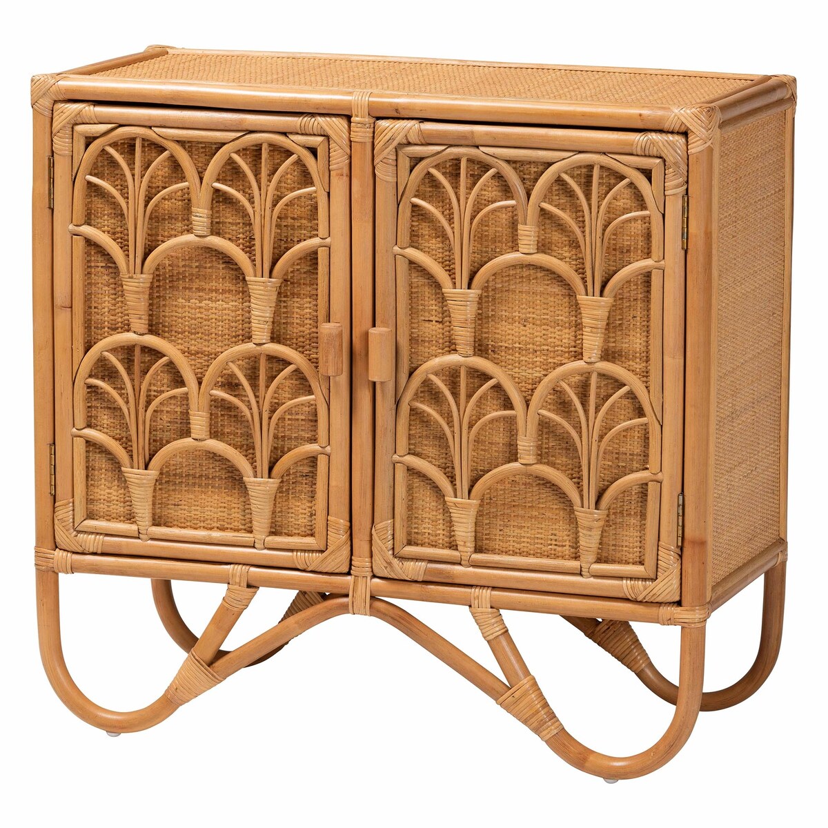Baylor Bohemian Light Honey Rattan Storage Cabinet