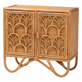 Baylor Bohemian Light Honey Rattan Storage Cabinet