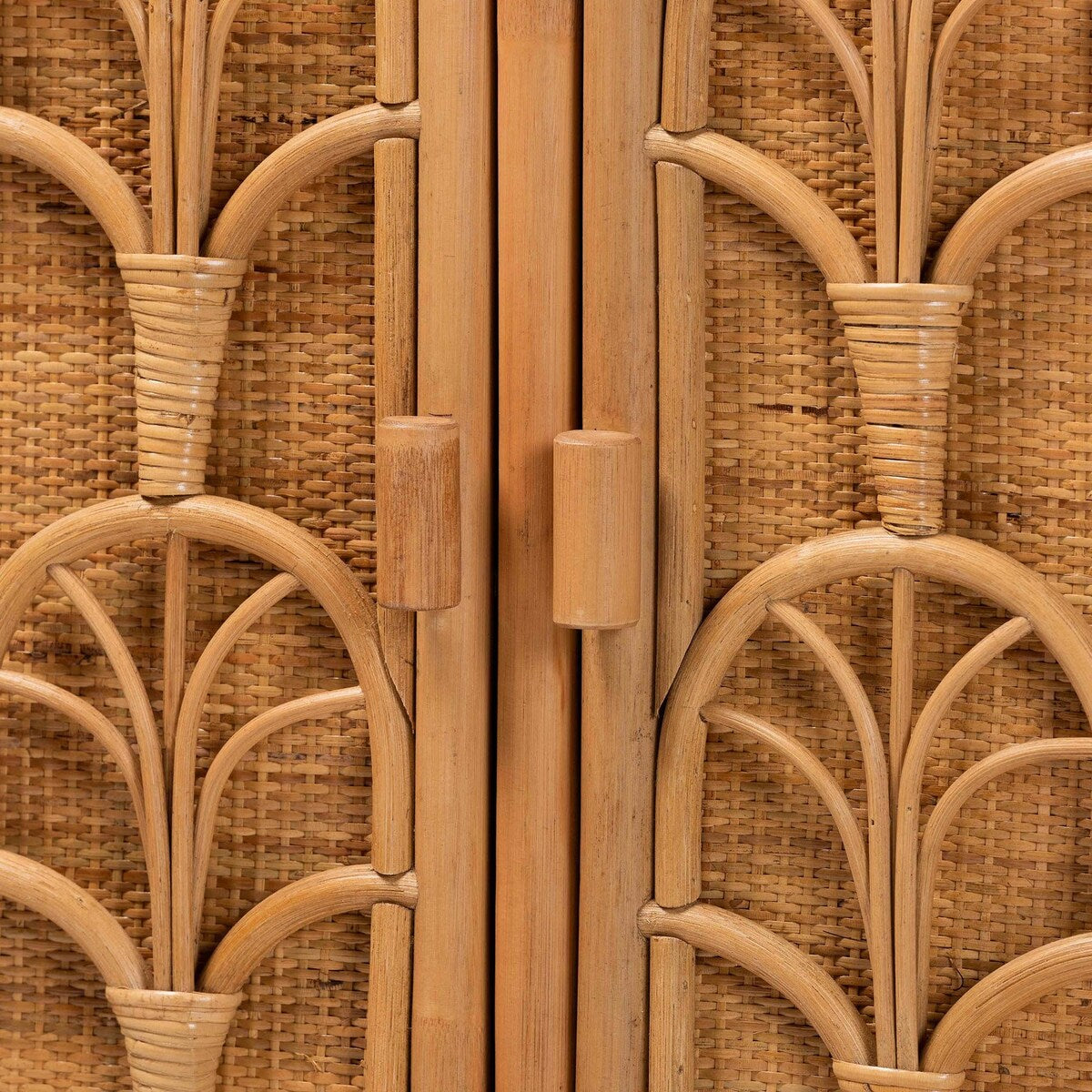 Baylor Bohemian Light Honey Rattan Storage Cabinet