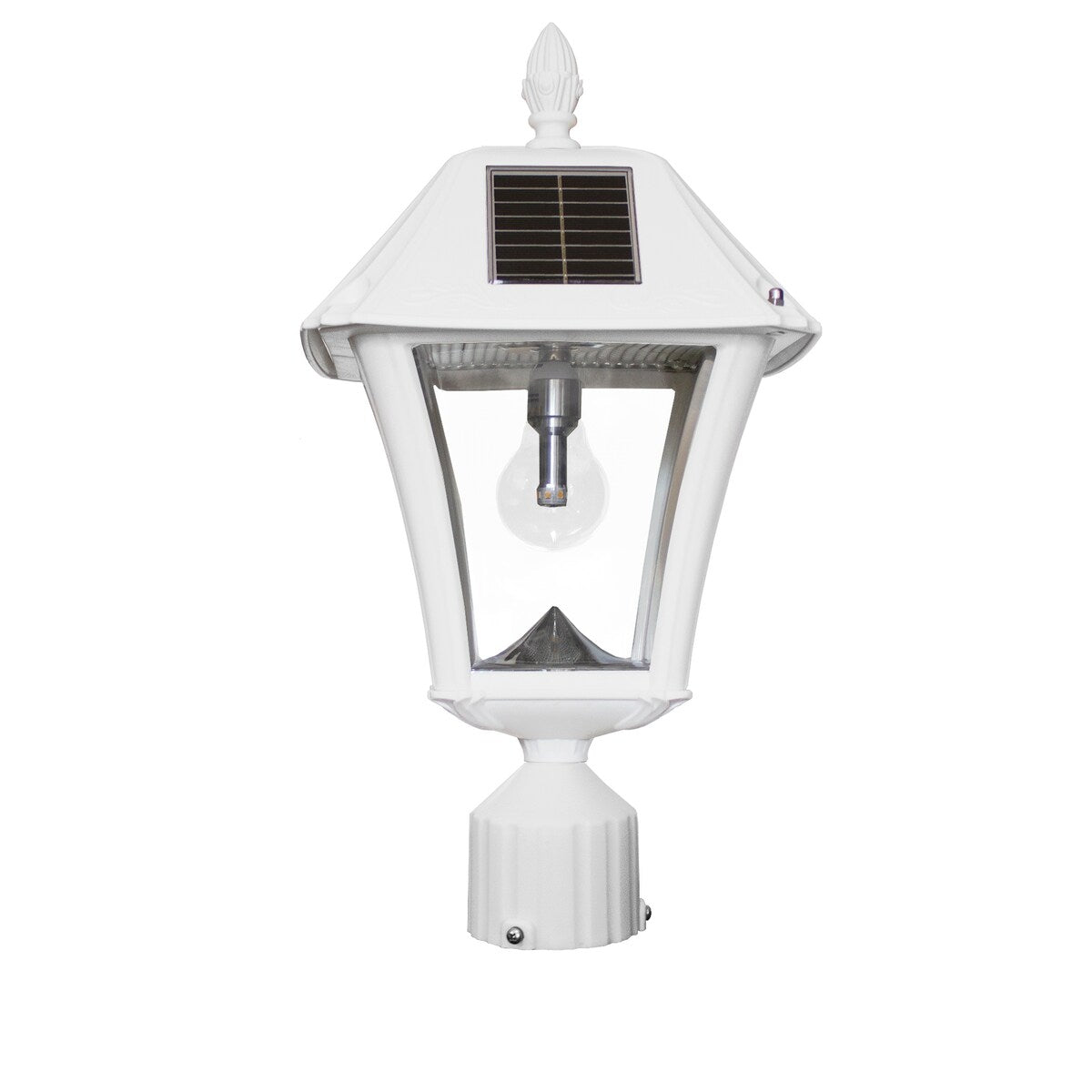 Baytown II Bulb Black Solar 3' Fitter Post Light with Pier and Wall - N/A