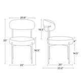 Bayville Mid-Century Curved Back Fabric Upholstered Metal Dining Chair (Set of 4)
