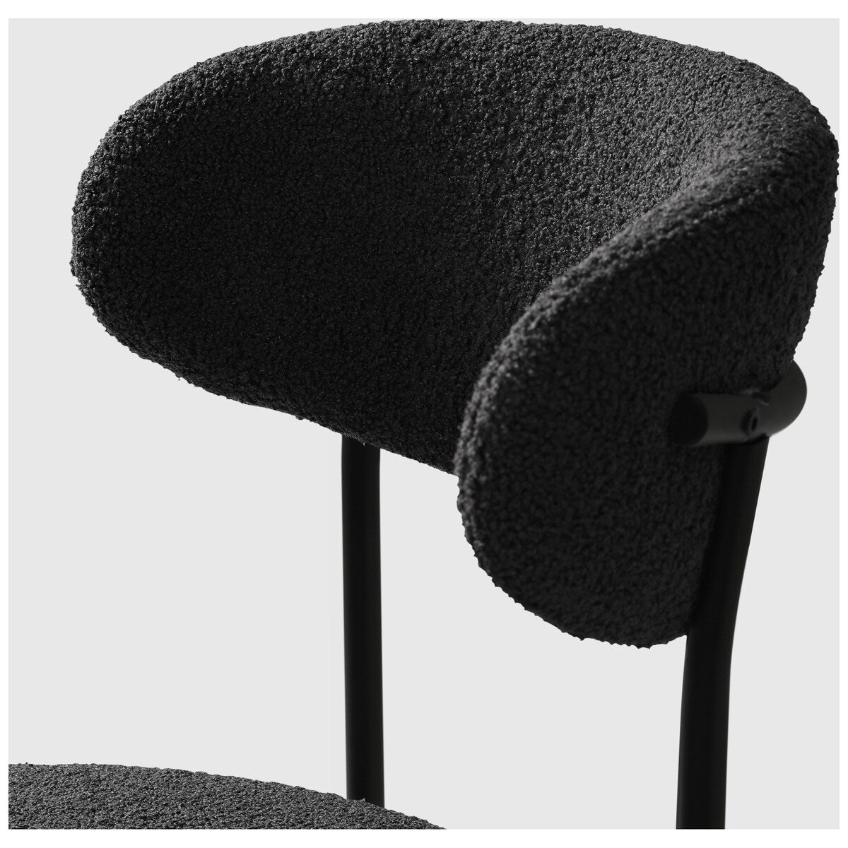 Bayville Mid-Century Curved Back Fabric Upholstered Metal Dining Chair (Set of 4)