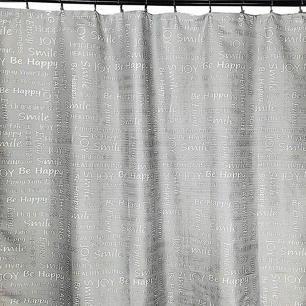 Be Amazing Fabric Shower Curtain Inspirational Word 70" x 72" Grey