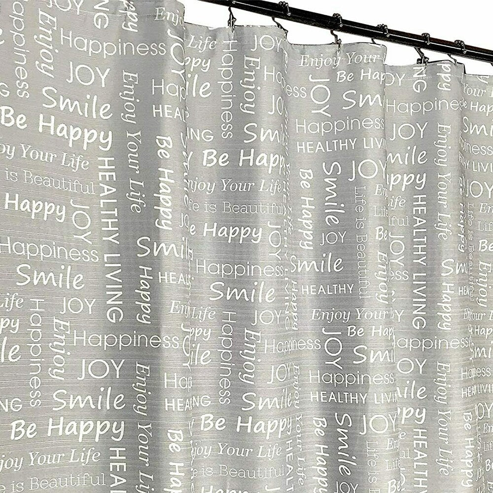 Be Amazing Fabric Shower Curtain Inspirational Word 70" x 72" Grey
