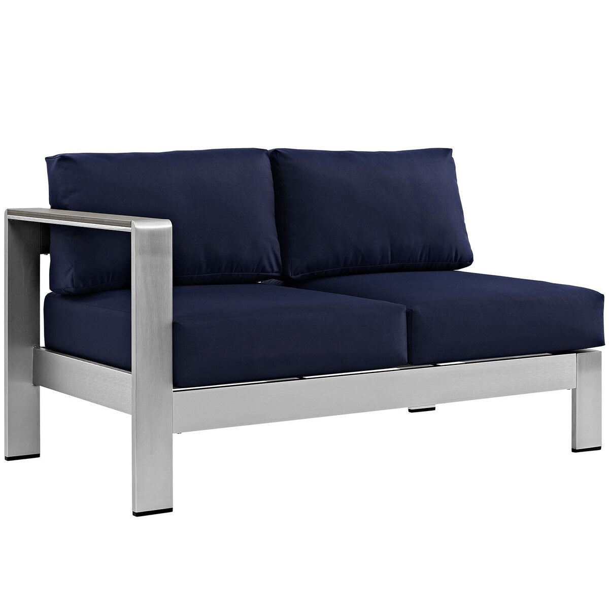 Beach Aluminum Outdoor Patio Left-Arm Loveseat