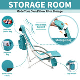 Beach Chair, Beach Chairs for Adults, w/Cooler&Umbrella, Compact High Back, Cup Holder & Carry Bag & Heavy Duty
