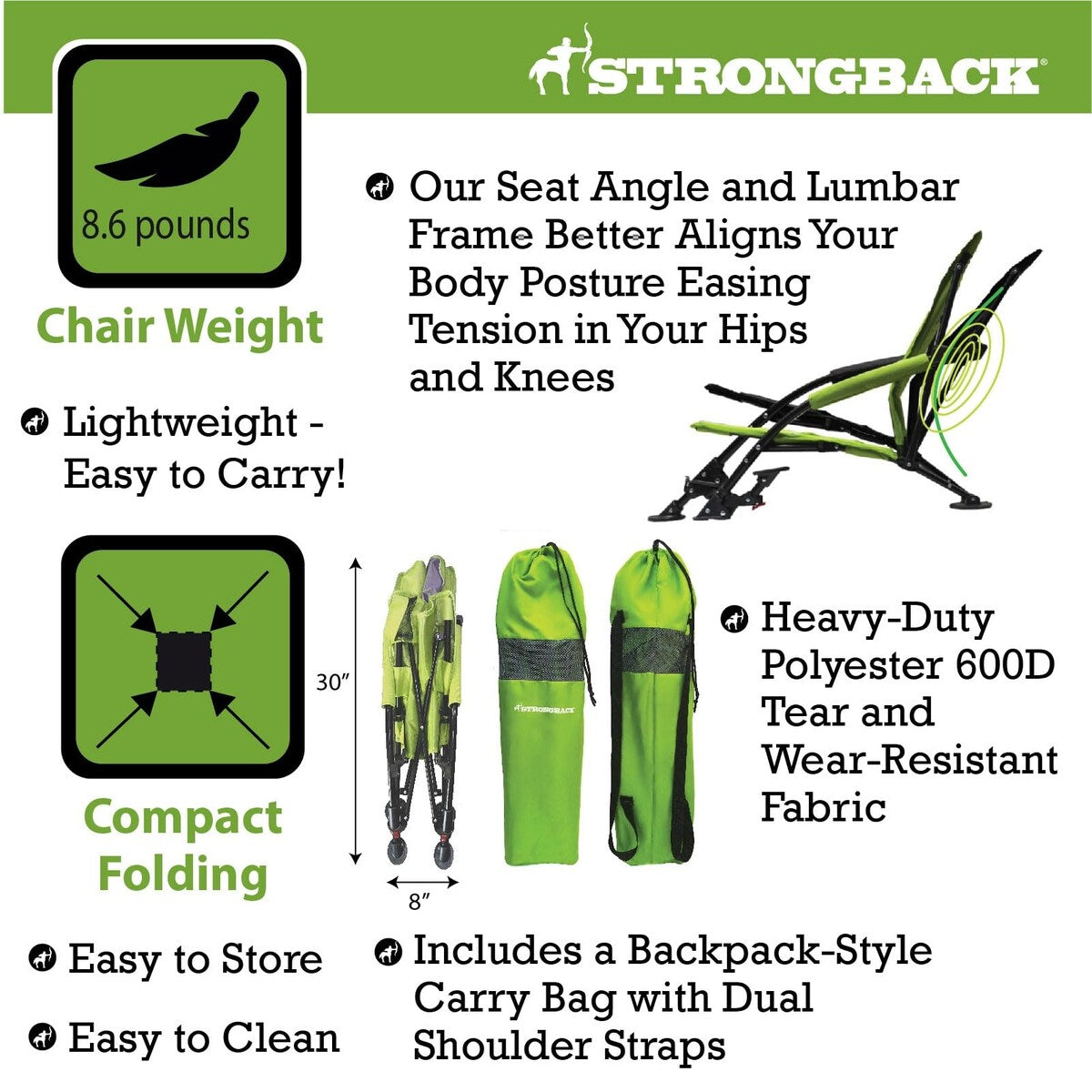 Beach Chairs - Low Gravity Recliner Portable Beach Chair - With Built-In Lumbar Support, Heavy Duty Folding Beach Chairs