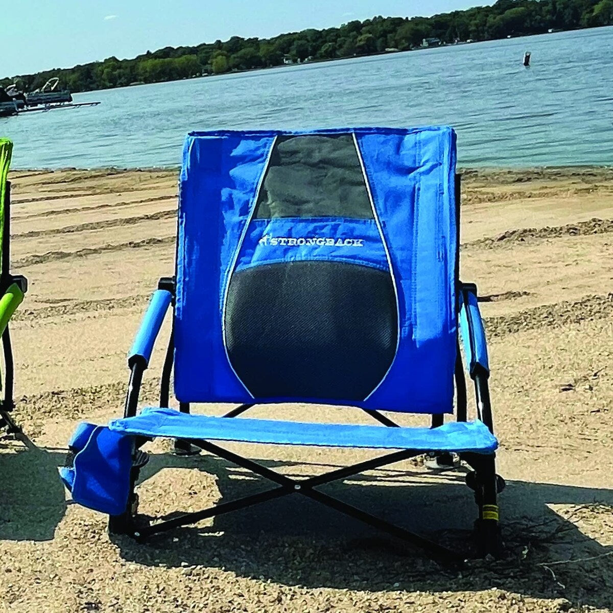 Beach Chairs - Low Gravity Recliner Portable Beach Chair - With Built-In Lumbar Support, Heavy Duty Folding Beach Chairs