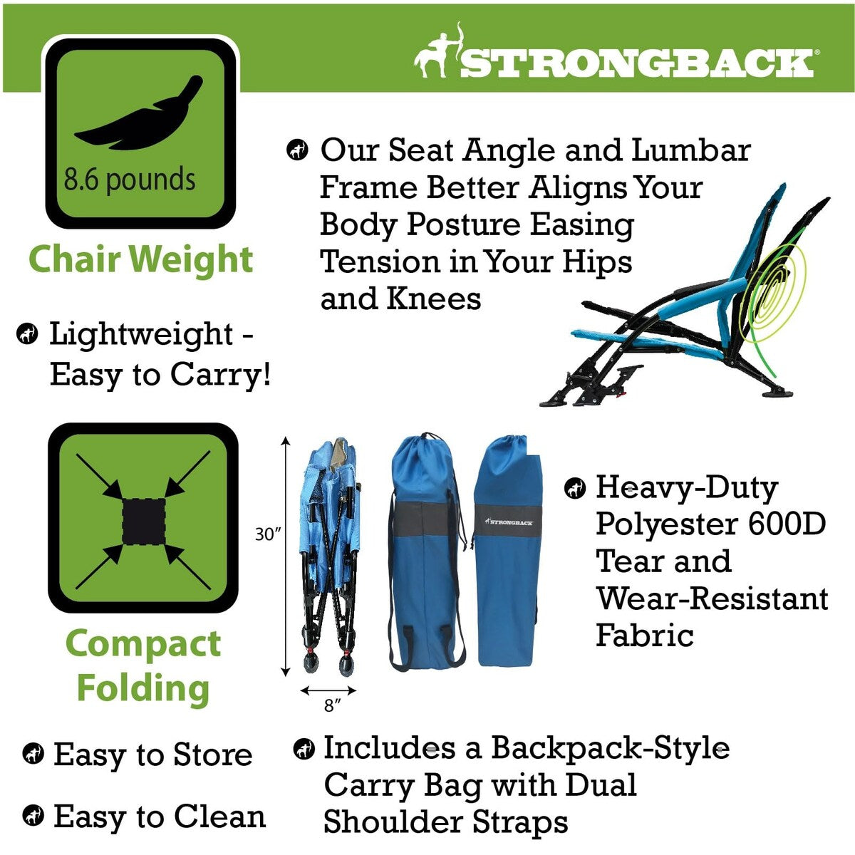 Beach Chairs - Low Gravity Recliner Portable Beach Chair - With Built-In Lumbar Support, Heavy Duty Folding Beach Chairs