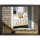 Beach House Dog-ZHELU78334 Framed Print 26"x34.75" by Zhen-Huan Lu