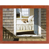 Beach House Dog-ZHELU78334 Framed Print 26"x34.75" by Zhen-Huan Lu