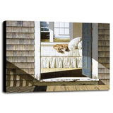 Beach House Dog-ZHELU78334 Framed Print 26"x34.75" by Zhen-Huan Lu