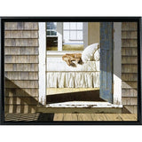 Beach House Dog-ZHELU78334 Framed Print 26"x34.75" by Zhen-Huan Lu
