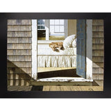 Beach House Dog-ZHELU78334 Framed Print 26"x34.75" by Zhen-Huan Lu
