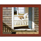Beach House Dog-ZHELU78334 Framed Print 26"x34.75" by Zhen-Huan Lu