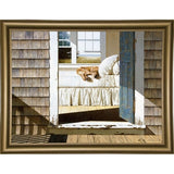 Beach House Dog-ZHELU78334 Framed Print 26"x34.75" by Zhen-Huan Lu