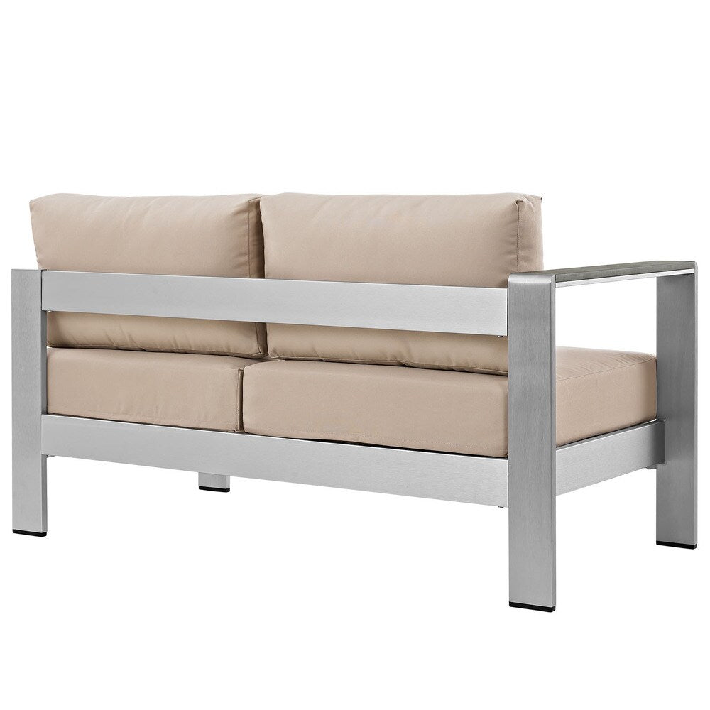 Beach Aluminum Outdoor Patio Left-Arm Loveseat