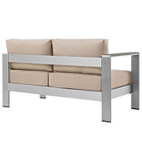 Beach Aluminum Outdoor Patio Left-Arm Loveseat